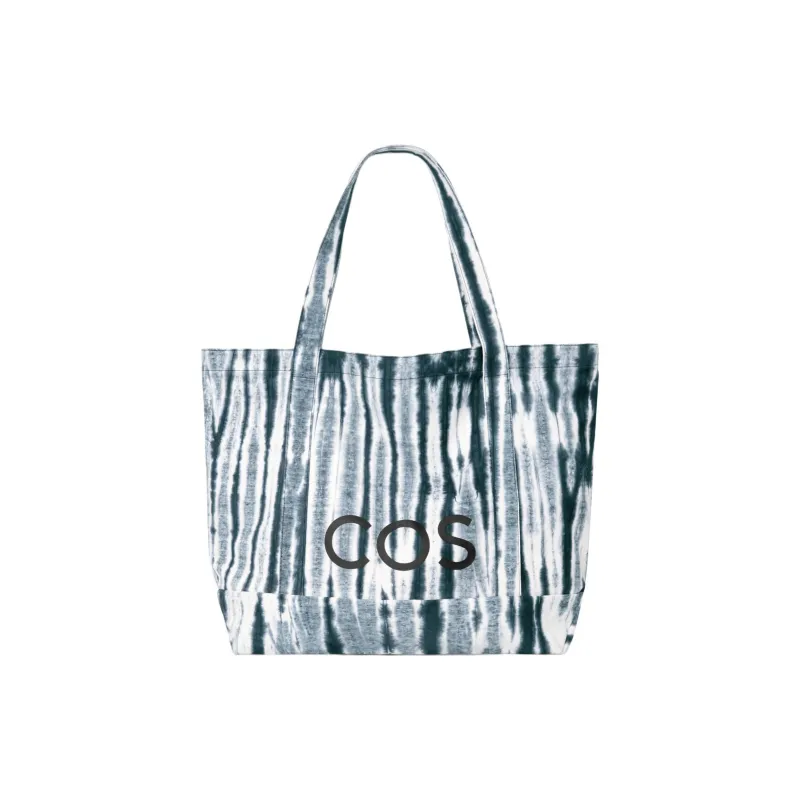 COS TABATA SHIBORI Collaboration Cotton Tote Bag Shopping Bag Handbag Shoulder Bag Regular Unisex 1Blue & White-0