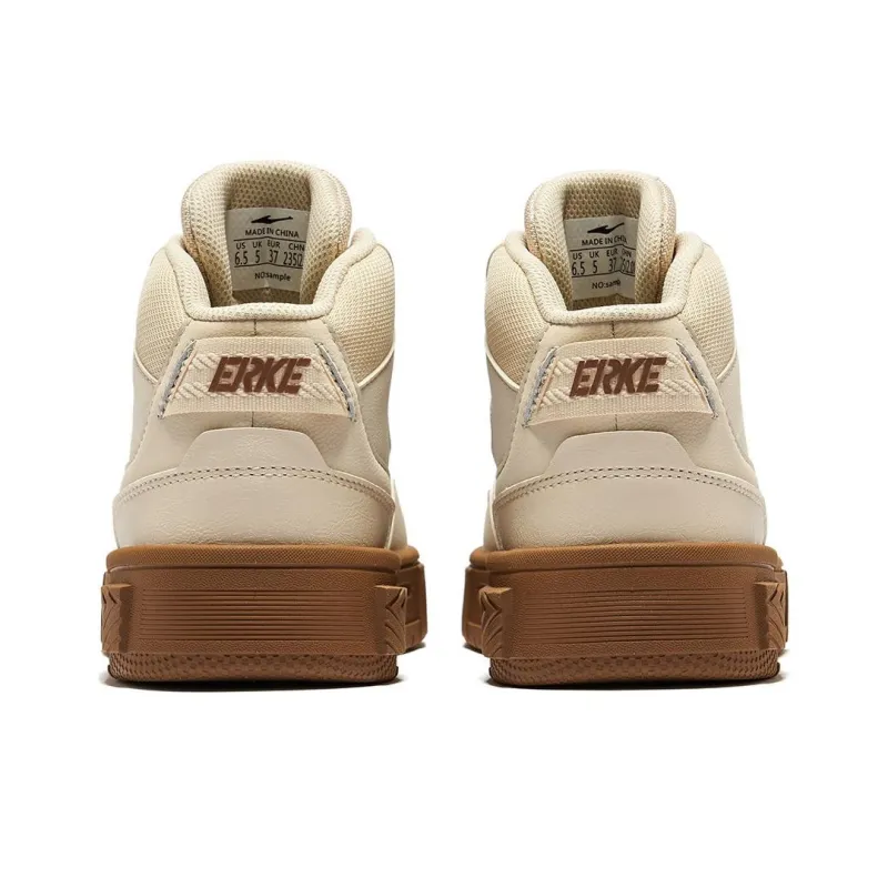 Erke Covenant 3.0 Anti Slip Wear Resistant High Top Skateboard Shoes Women's Light Brown-4