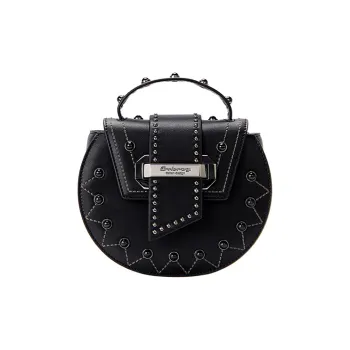 Ambrogi Cow Leather Crossbody Bag Small Size Women's Black/White/Blue