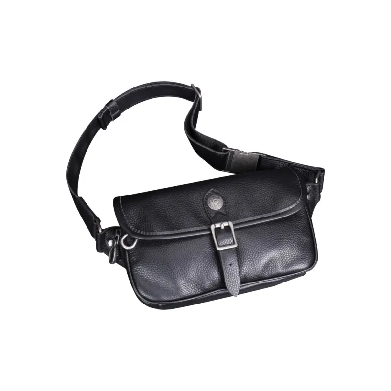 DOSRFINI Genuine Leather Sling Bag Medium Size Men's Black/Coffee-3