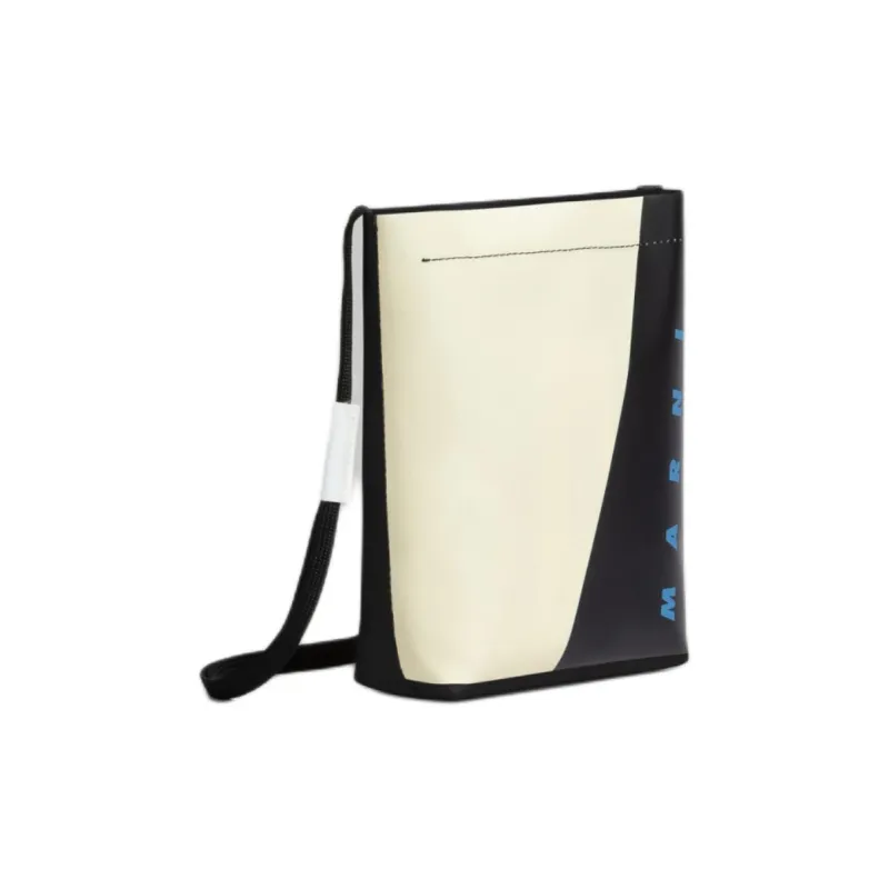 MARNI Logo Printed Bicolour Crossbody Bag-1