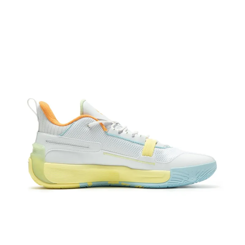 361° Cushioned Slip Resistant Low Top Basketball Shoes Men's White Yellow-1