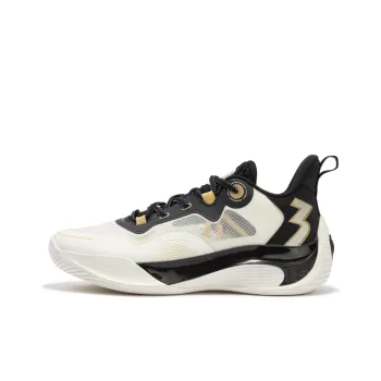 361° Cushioning Wear Resistant Rebound Low Top Basketball Shoes Men's White Black