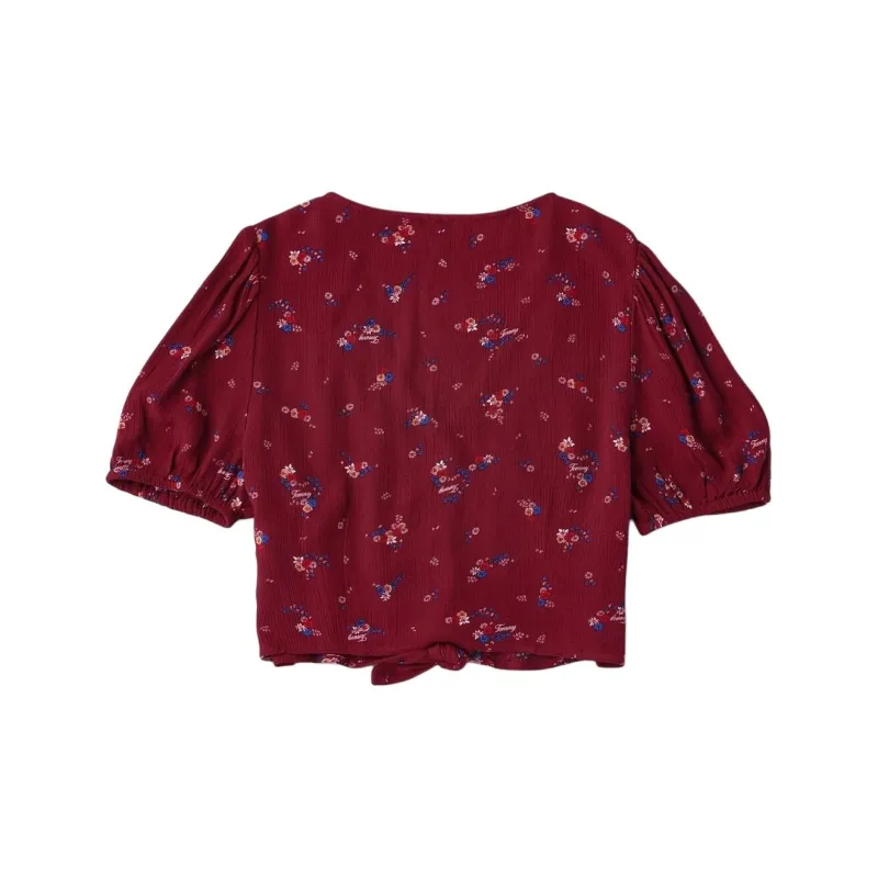 Tommy Hilfiger TJW BALLOON SLEEVE FLORAL BLOU Shirt Women's Red-1