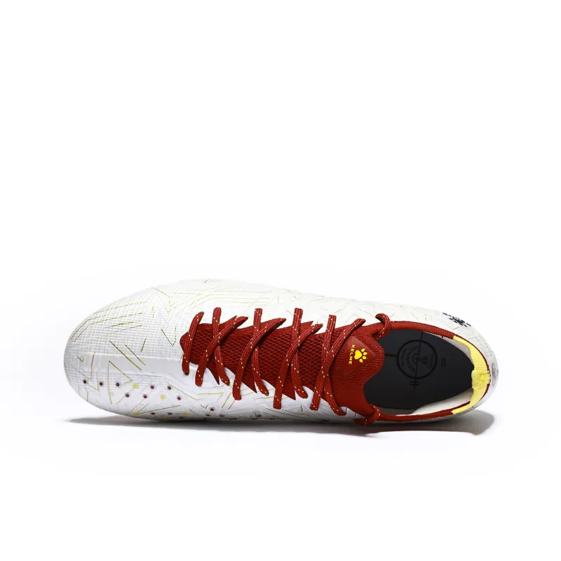 KELME Speed Electric 3.0 MG Rubber Short Studs Anti Slip Wear Resistant Soccer Shoes Unisex White Gold-3