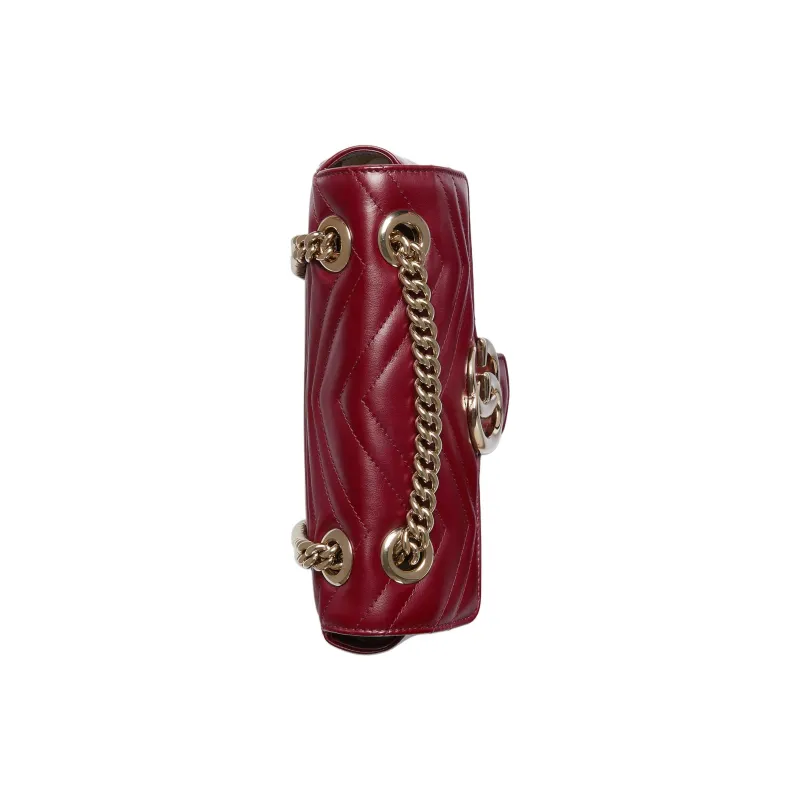 GUCCI GG Marmont Leather Crossbody Bag, Shoulder Bag Women's Burgundy-5