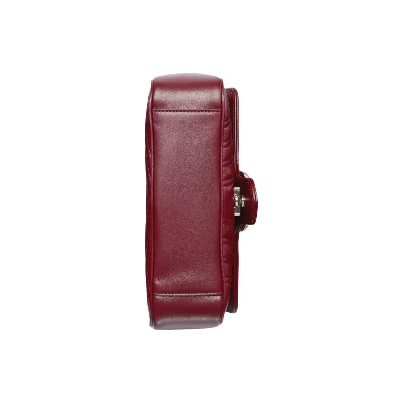 GUCCI GG Marmont Leather Crossbody Bag, Shoulder Bag Women's Burgundy-4