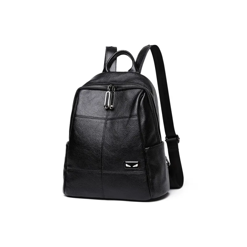 TTaG．baG Cow Leather Backpack Women's Black-1