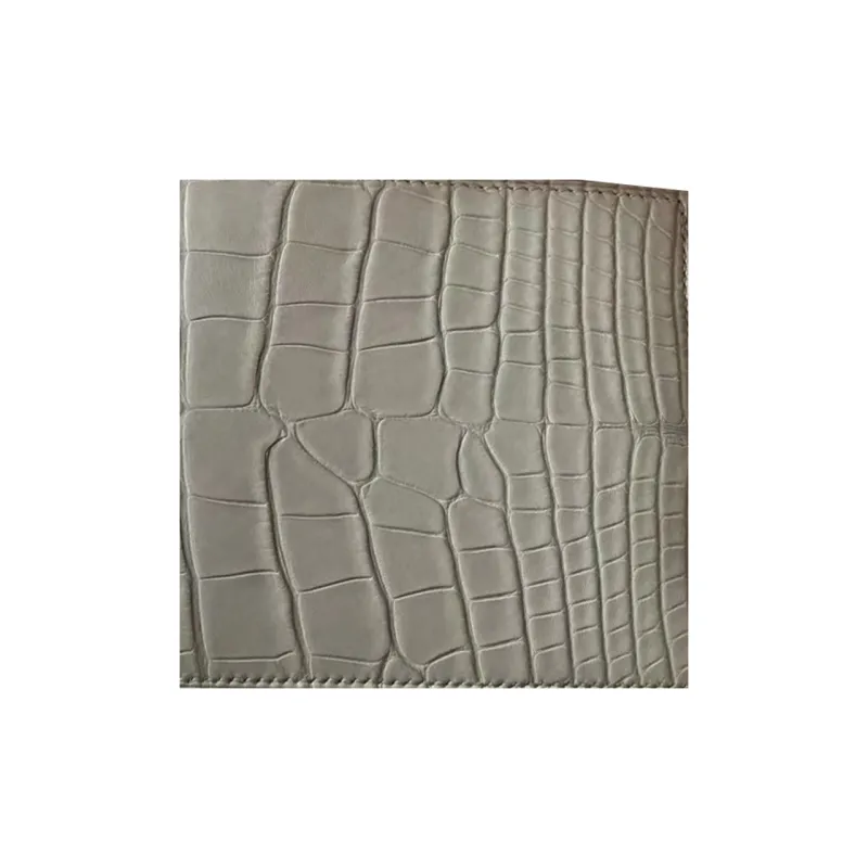 HERMES MC² Euclide Matte Crocodile Leather Wallet Men's 8L Beton Glacier White & Concrete Gray-1