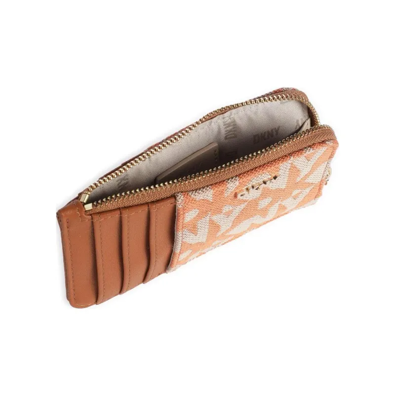 DKNY Fine Grain Cow Leather Wallet Unisex Brown-3