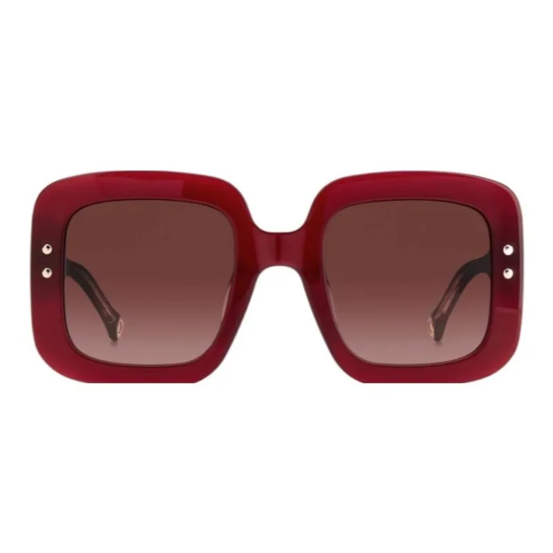 CarolinaHerrera Acetate Irregular Shape Sunglasses Women's Red-1