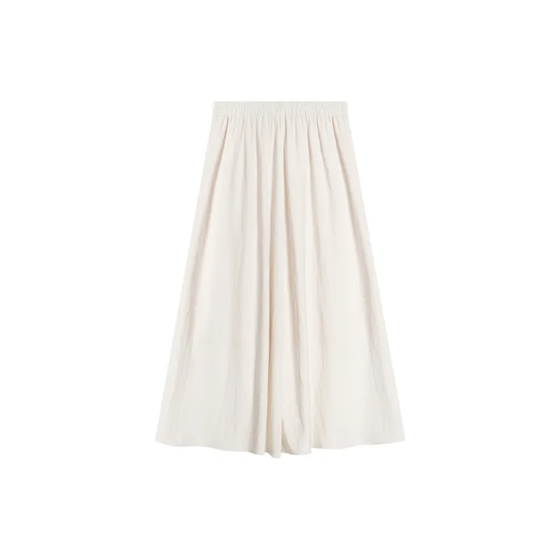 THE SEA LIFE Casual Long Skirt Women's Cream White-1