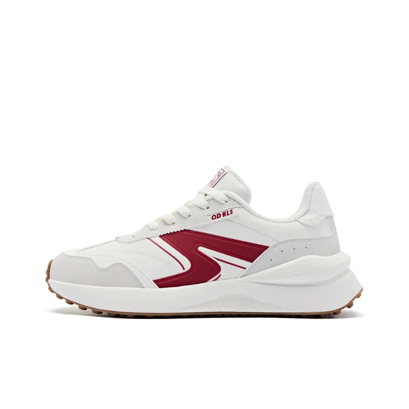 QIAODAN Cushioning And Breathable Low Top Casual Shoes Women's Preppy Red-0