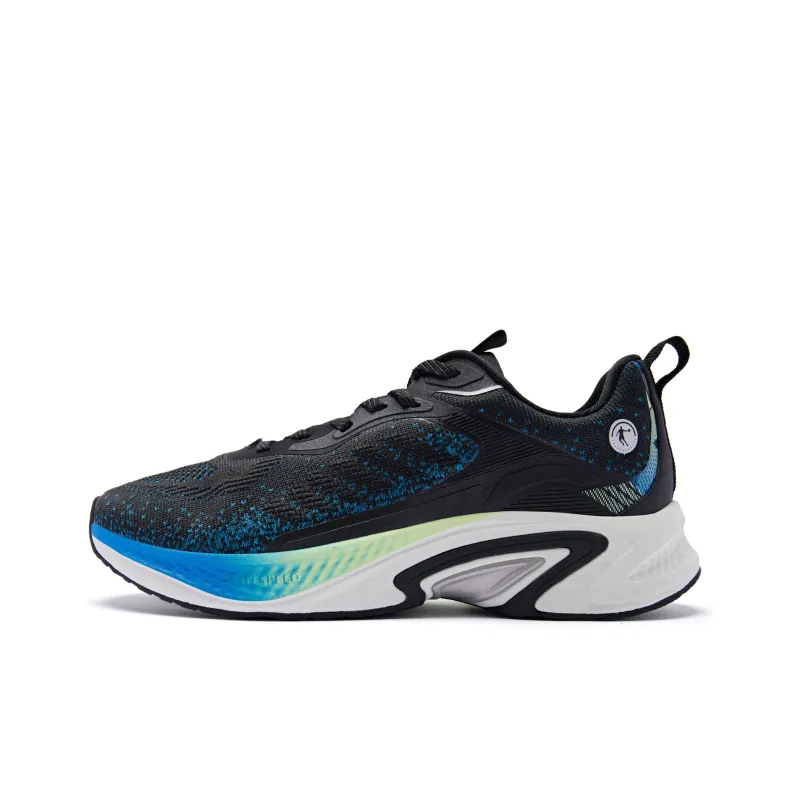 QIAODAN Cushioning Low Top Running Shoes Men's Black Blue-0