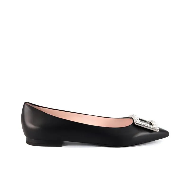 Roger Vivier Gommettine Casual Single Shoes Low Heel Women's Black-1