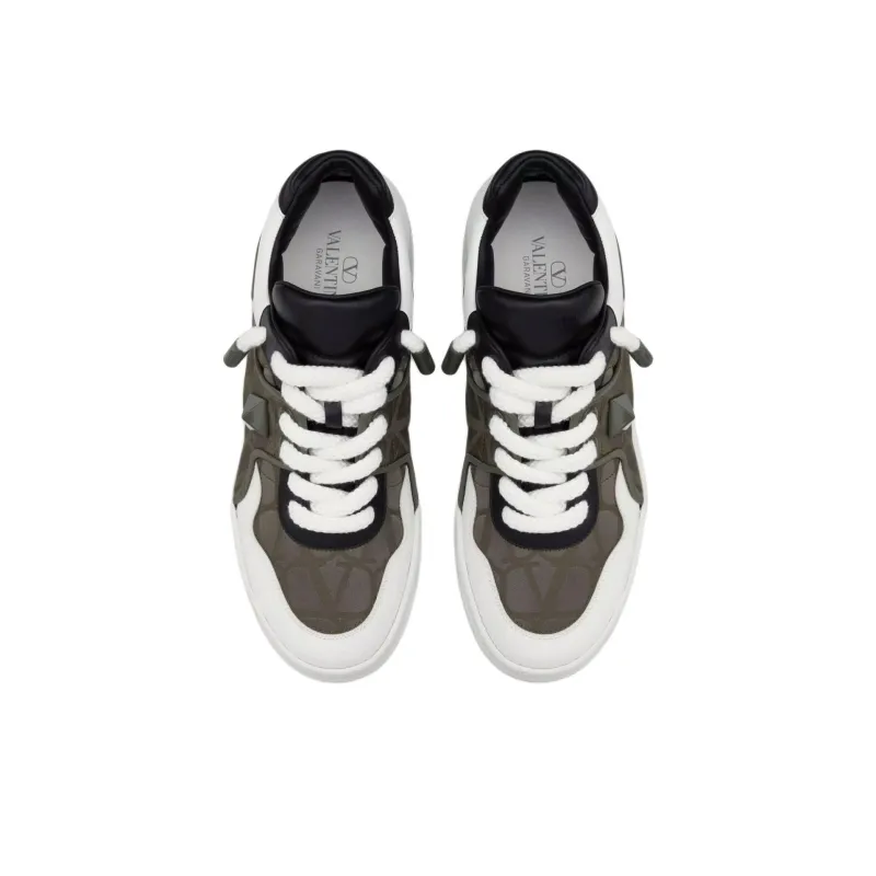 Valentino One Stud Low Top Skateboard Shoes Men's Green-3