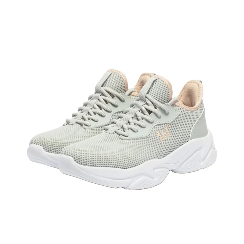 361° Cushioning Wear Resistant Low Top Casual Running Shoes Women's Gray Pink-2