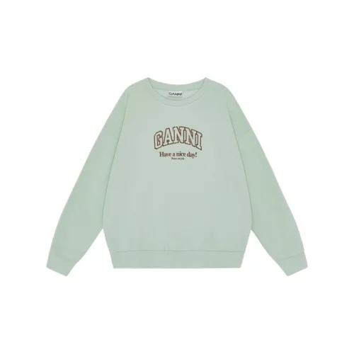 GANNI Sweatshirts Women's Water Foam Green