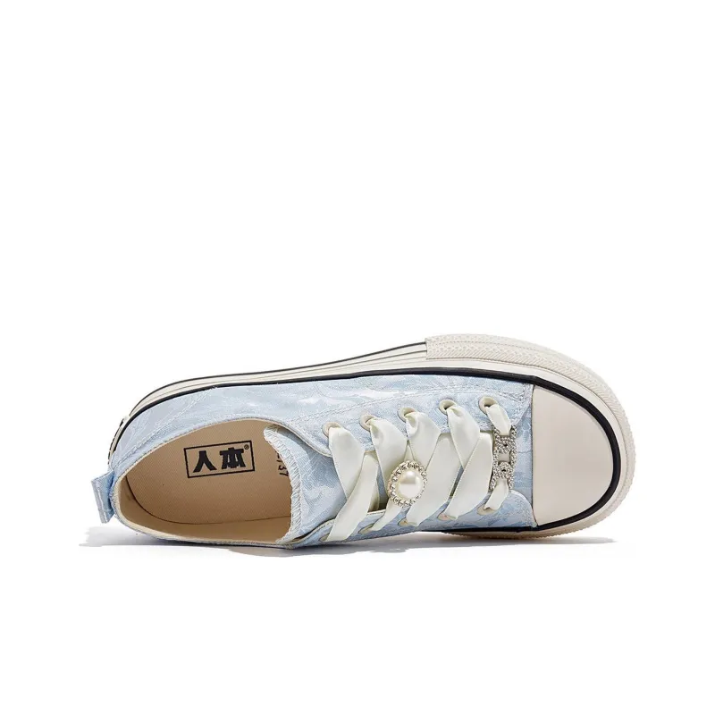 Humanism 1986 Low Top Canvas Shoes Women's Blue-3