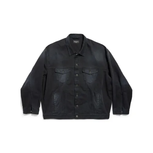 Balenciaga Denim Jackets Unisex Black