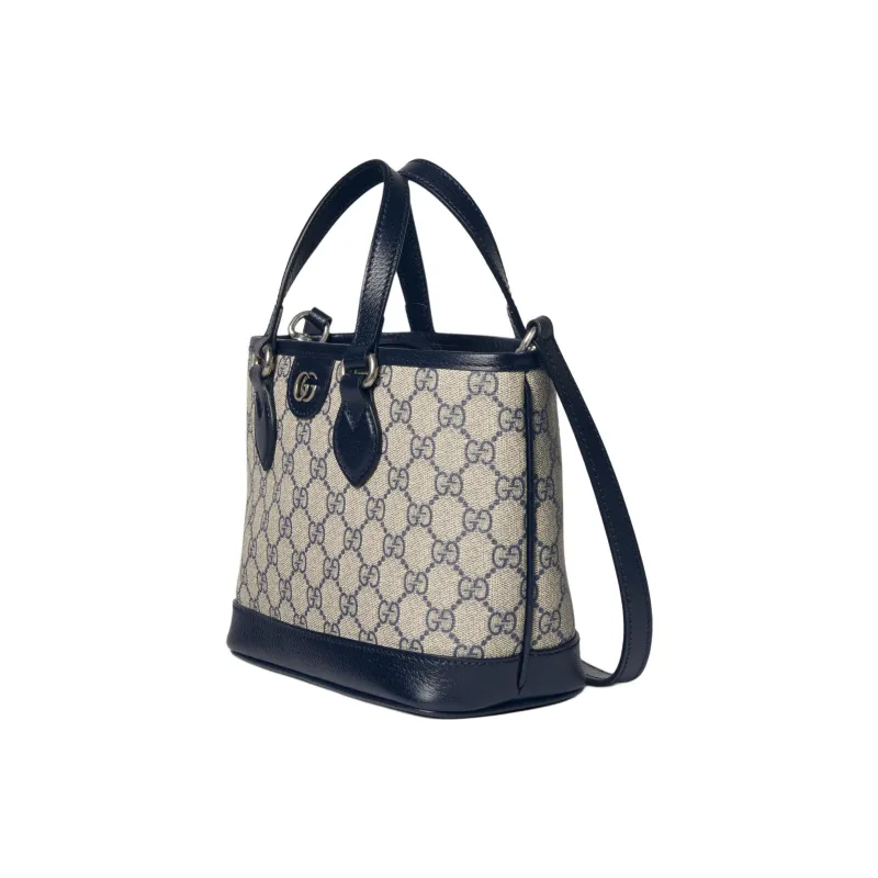 GUCCI Ophidia Supreme Canvas Bag, Shoulder Bag, Crossbody Bag, Handbag Mini Women's Beige & Blue-2