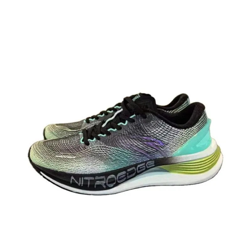 Anta Cushioning Wear Resistant Low Top Sprint Running Shoes Men's Black Green-1