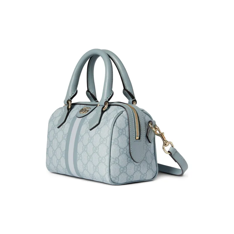 GUCCI Ophidia Canvas With Leather Canvas Bag, Shoulder Bag, Crossbody Bag, Handbag Mini Women's Gray Blue-1