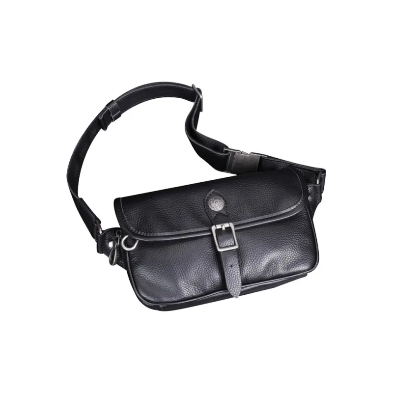 DOSRFINI Genuine Leather Sling Bag Medium Size Men's Black/Coffee-2