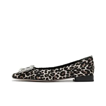 Staccato Open Country Sugar Cube Women's Casual Shoes 1.5cm Women's Leopard Print Beige Black