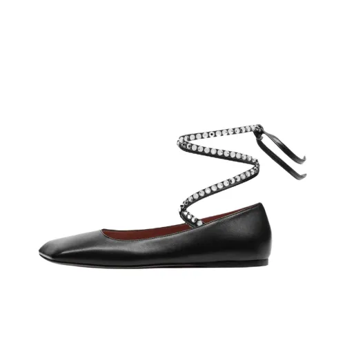 AMINA MUADDI Ane Leather Ballerina Shoes Women's