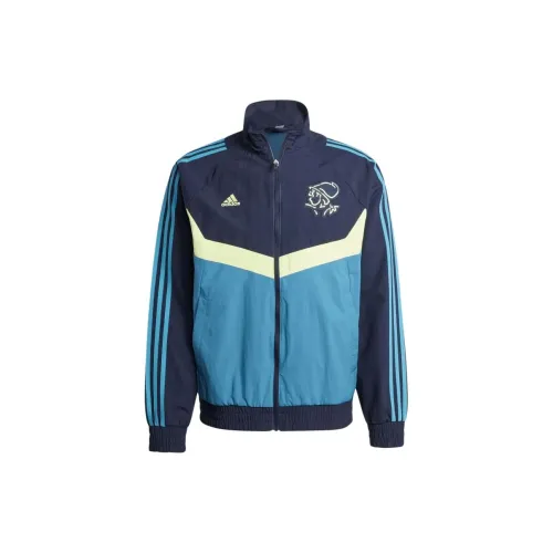 Adidas Ajax Amsterdam Jackets Men Ink Blue And White