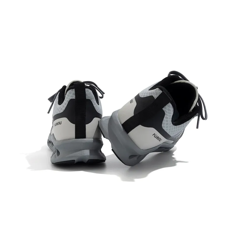 HUANQIU Cushioning, Waterproof, And Breathable Rebound Low Top Running Shoes Men's Gray Black-6