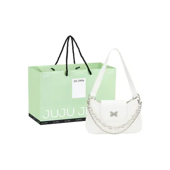 Juju Jimmy PU Handbag Shoulder Bag Medium Size Women's White