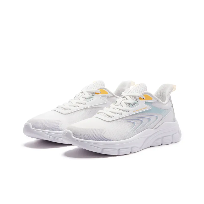 QIAODAN Anti Slip And Wear Resistant Breathable Low Top Running Shoes Women's White Cyan Purple-2