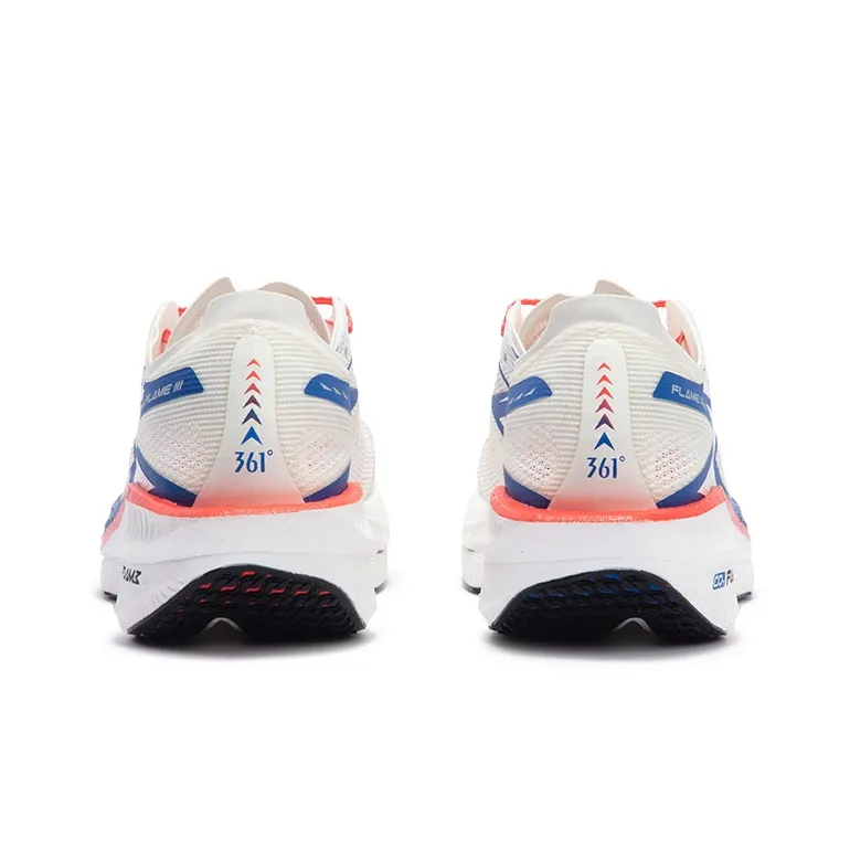361° Fly Burn 3 Cushioning Anti-Slip Wear-Resistant Breathability Low-Top Running Shoes Unisex White Numbers Blue-3