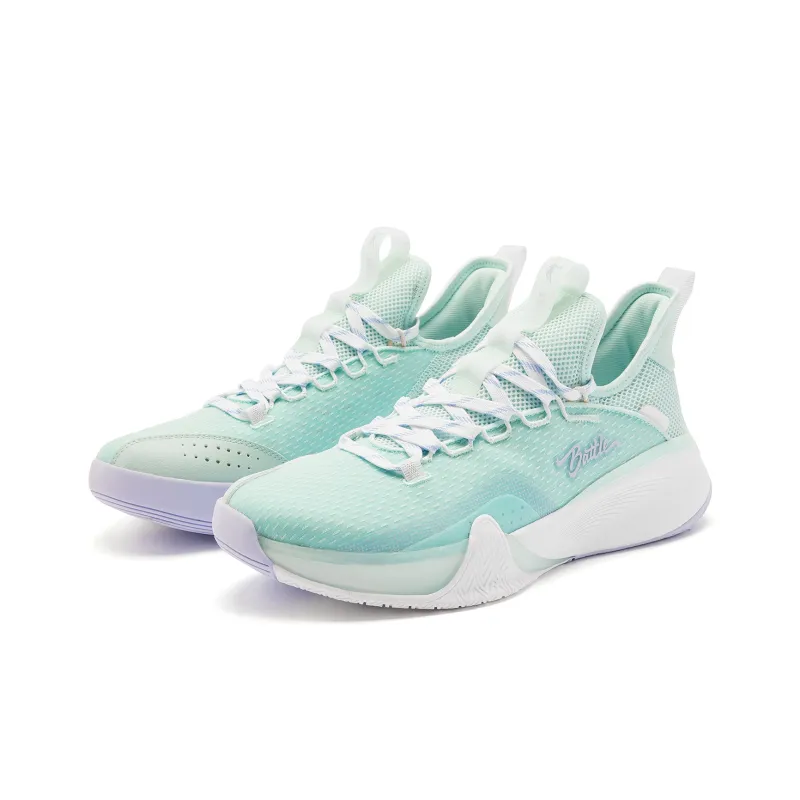 QIAODAN Cushioning, Slip Resistant, And Abrasion Resistant Low Top Basketball Shoes Men's Blue White Purple-2