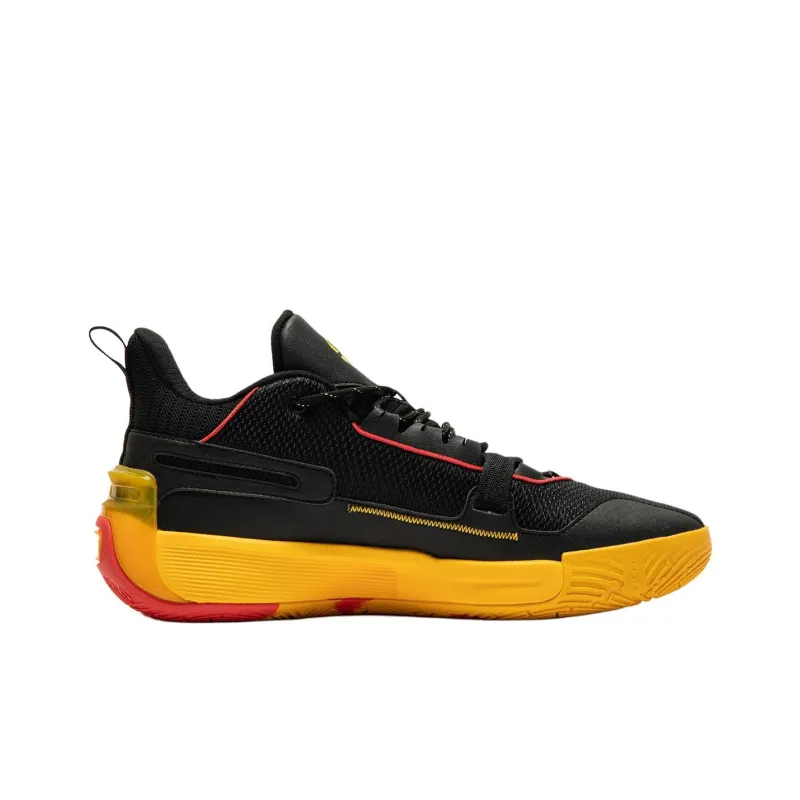 361° Cushioning Low Top Basketball Shoes Men's Black Yellow-1