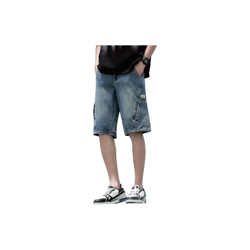 Tonlion Denim Shorts Men's Vintage Blue-1