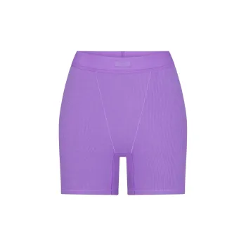 SKIMS COTTON RIB BOXER Boxer Shorts Women's 1 Pack ULTRA VIOLET/Ultraviolet