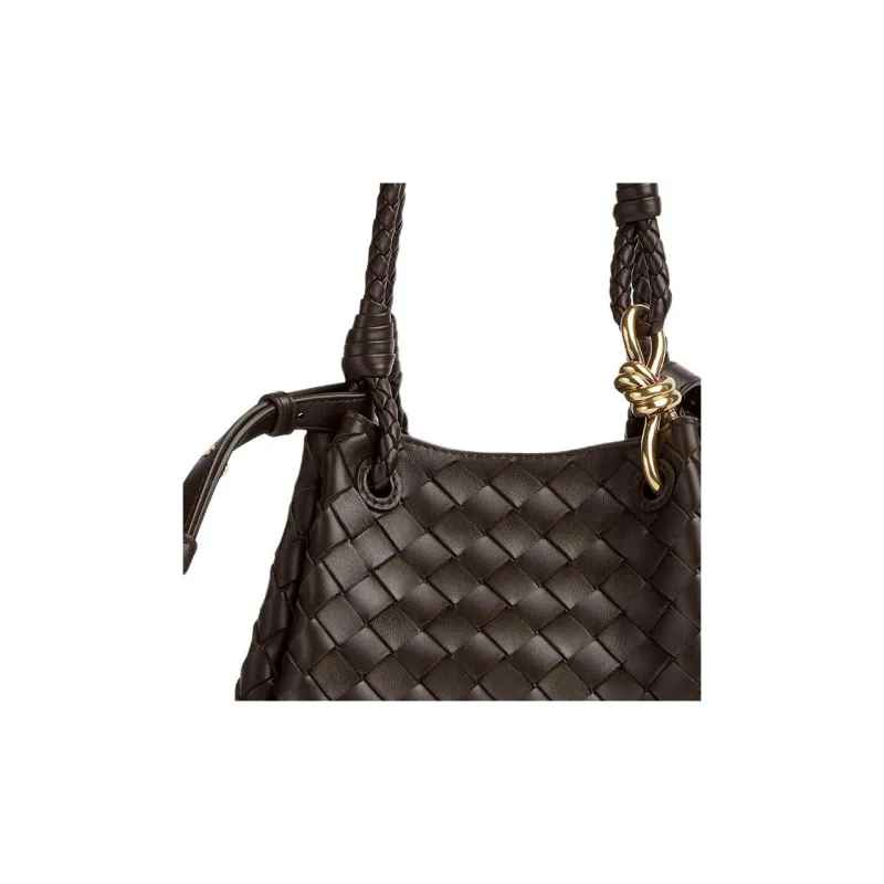 Bottega Veneta Andiamo Series Sheepskin Crossbody Bag Shoulder Bag Women's Chocolate Brown-4