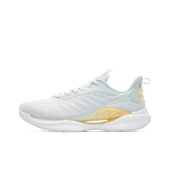 QIAODAN Hydrogen Bomb Anti Slip Wear Resistant Breathable Rebound Low Top Running Shoes Men's White Green
