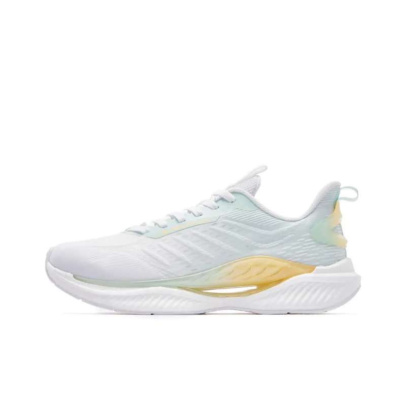 QIAODAN Hydrogen Bomb Slip Resistant, Abrasion Resistant, Breathable, Rebound Low Top Running Shoes Men's White Green-0