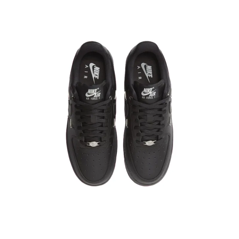 Nike Air Force 1 Low '07 Lx Black Silver Mini Swoosh Women's-3