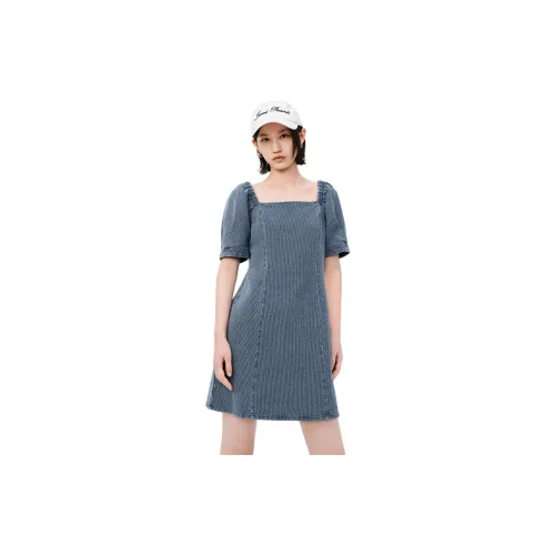 H'S Short-Sleeved Dresses Women's Denim Blue