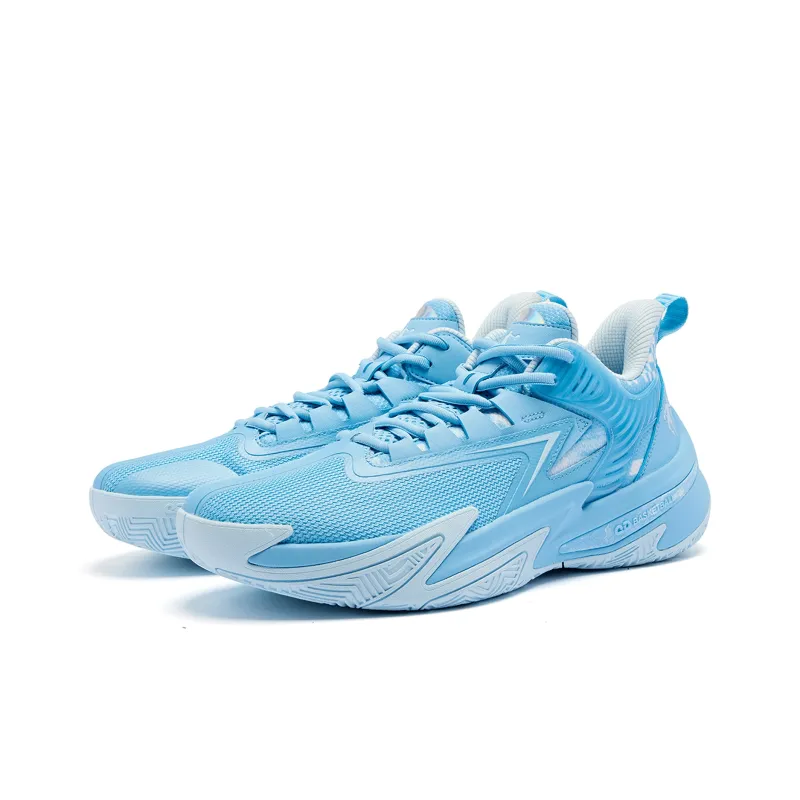 QIAODAN Spike 7TEAM Cushioning Wear Resistant Low Top Basketball Shoes Men's Blue-2