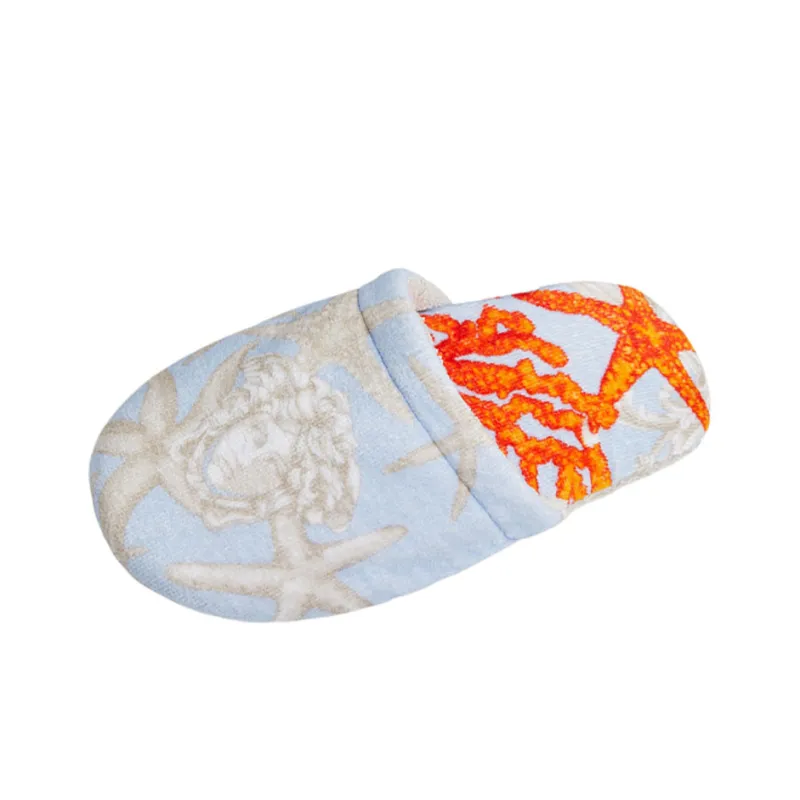 VERSACE Barocco Closed Toe Slippers Unisex Blue-0