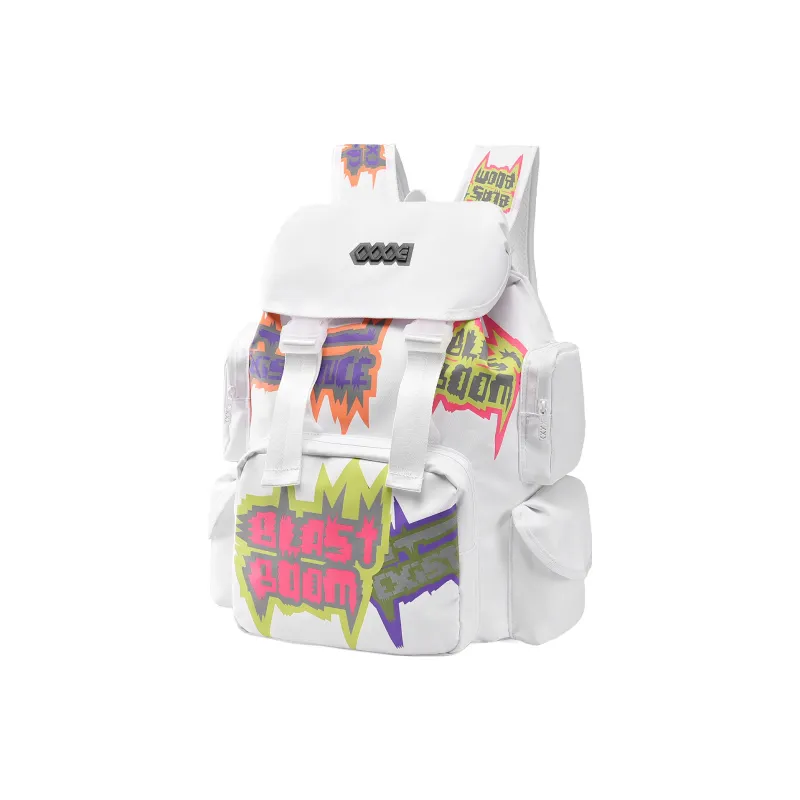 COEXISTENCE Polyester Backpack Basketball Bag Tubas Unisex White-2