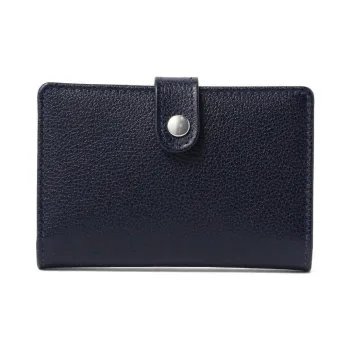 Beams Cow Leather Card Holder Men's Marine Blue/Black
