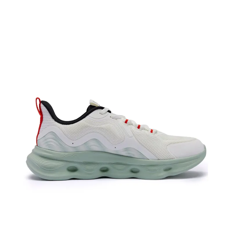 QIAODAN Slip Resistant Low Top Running Shoes Men's White Green-1