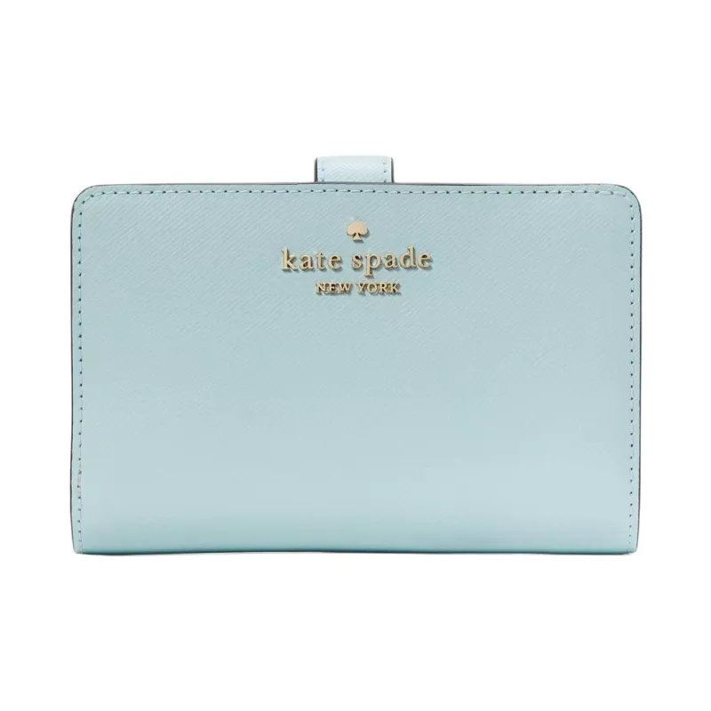 Kate Spade Saffiano Leather Wallet Medium Size Women's Blue Glow-0